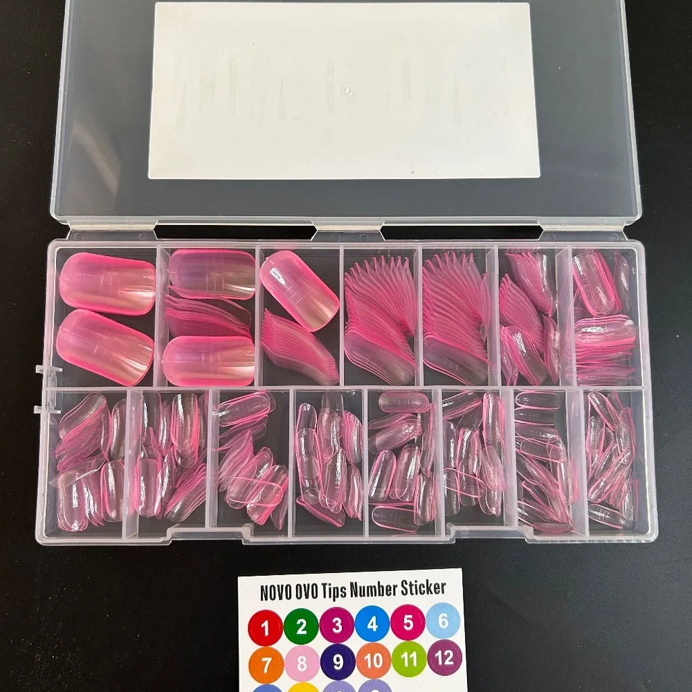 Pink Poly Gel Toe Nail Forms 300 Piece Set